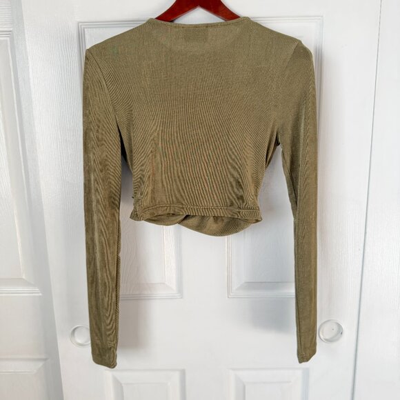 Significant Other "Texas" Khaki Twist Crop Top Sz 8 Retails $195 - Picture 5 of 7